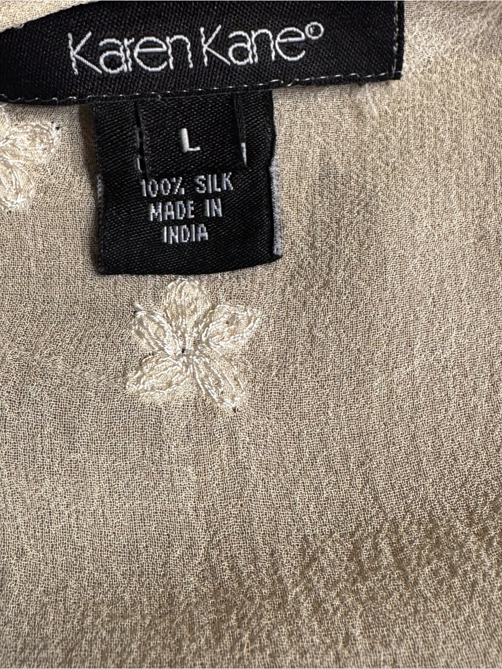 Vintage Karen Kane 100% Silk Embroidered Shrug Cardigan Sheer Boho Lagenlook Y2K - Picture 8 of 11